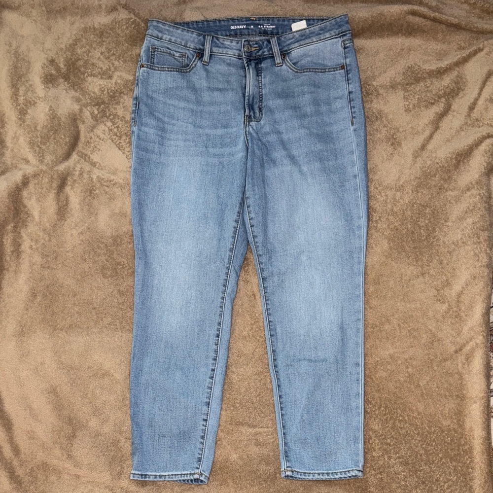 Old Navy Women's Straight Leg Jeans - Light Blue